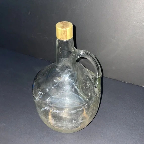 Glass Liquor Bottle Half Gallon Jug Handle Vintage Decanter Home Decor - Picture 6 of 10